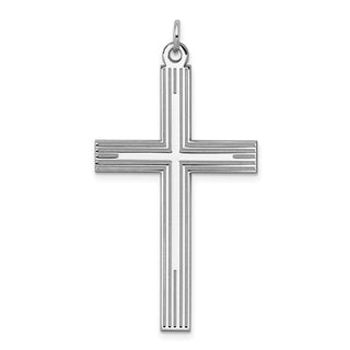 925 Sterling Silver Laser Designed Cross Pendant QXR123