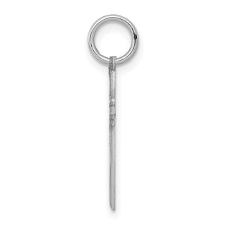 Sterling Silver Rhodium-plated Laser Designed Cross Charm QXR128