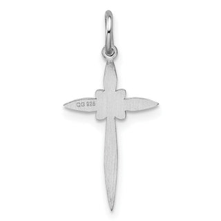 925 Sterling Silver Laser Designed Cross Pendant QXR129