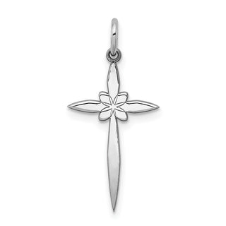 925 Sterling Silver Laser Designed Cross Pendant QXR129