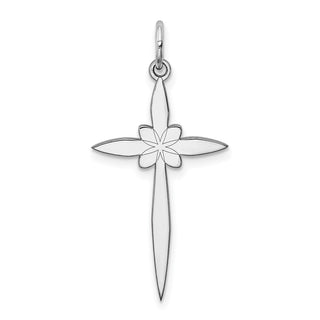 925 Sterling Silver Laser Designed Cross Pendant QXR130