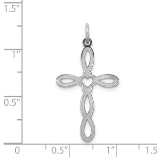 925 Sterling Silver Laser Designed Cross Pendant QXR133