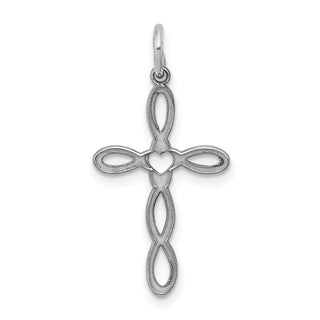 925 Sterling Silver Laser Designed Cross Pendant QXR134