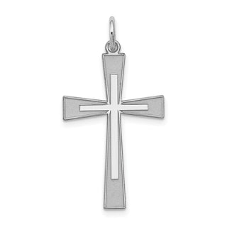 925 Sterling Silver Laser Designed Cross Pendant QXR151