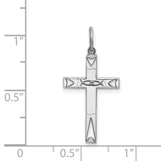 925 Sterling Silver Laser Designed Cross Pendant QXR153