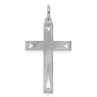 925 Sterling Silver Laser Designed Cross Pendant QXR154