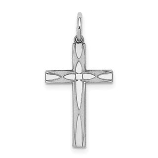 925 Sterling Silver Laser Designed Cross Pendant QXR156