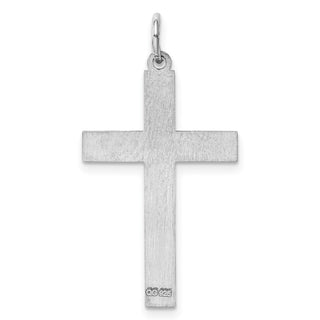 925 Sterling Silver Laser Designed Cross Pendant QXR157