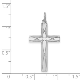 925 Sterling Silver Laser Designed Cross Pendant QXR157