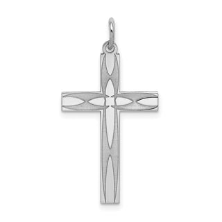 925 Sterling Silver Laser Designed Cross Pendant QXR157