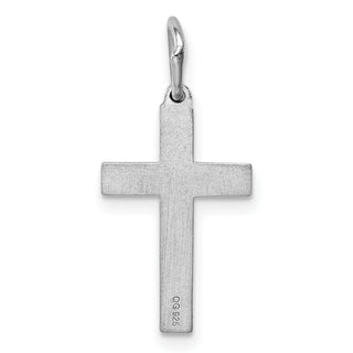 Sterling Silver Rhodium-plated Laser Designed Cross Charm QXR170