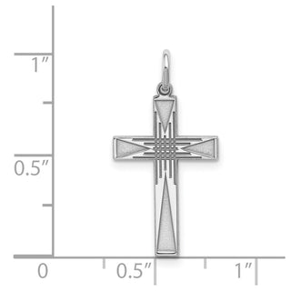 925 Sterling Silver Laser Designed Cross Pendant QXR171