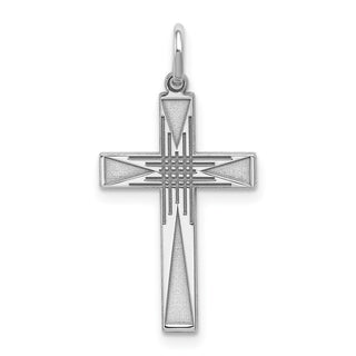 925 Sterling Silver Laser Designed Cross Pendant QXR171