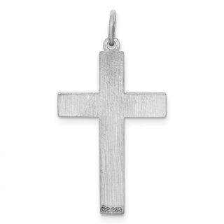 925 Sterling Silver Laser Designed Cross Pendant QXR172