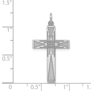 925 Sterling Silver Laser Designed Cross Pendant QXR172
