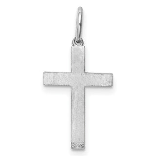 Sterling Silver Rhodium-plated Laser Designed Cross Charm QXR173