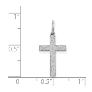 Sterling Silver Rhodium-plated Laser Designed Cross Charm QXR173