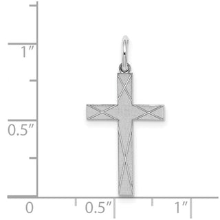 925 Sterling Silver Laser Designed Cross Pendant QXR174