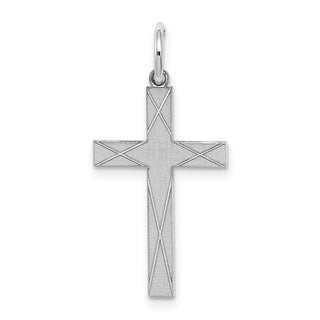 925 Sterling Silver Laser Designed Cross Pendant QXR174