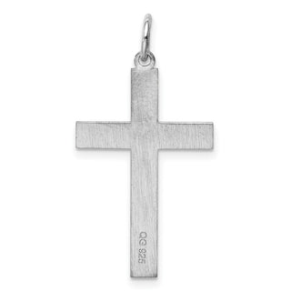 925 Sterling Silver Laser Designed Cross Pendant QXR175