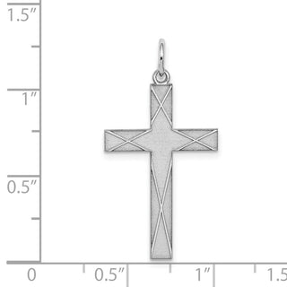 925 Sterling Silver Laser Designed Cross Pendant QXR175