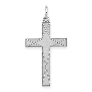 925 Sterling Silver Laser Designed Cross Pendant QXR175