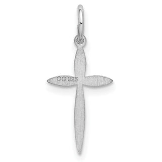 Sterling Silver Rhodium-plated Laser Designed Cross Charm QXR179