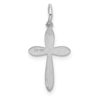 Sterling Silver Rhodium-plated Laser Designed Cross Charm QXR182