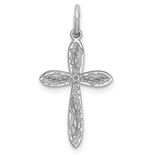 925 Sterling Silver Laser Designed Cross Pendant QXR183