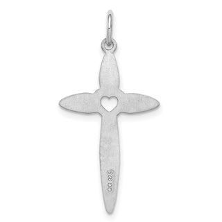925 Sterling Silver Laser Designed Cross Pendant QXR186