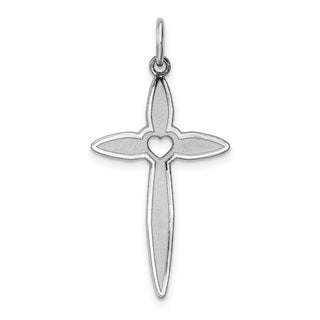 925 Sterling Silver Laser Designed Cross Pendant QXR186