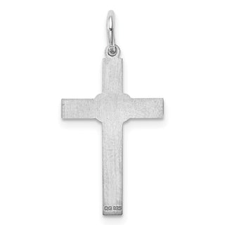 925 Sterling Silver Laser Designed Cross Pendant QXR189