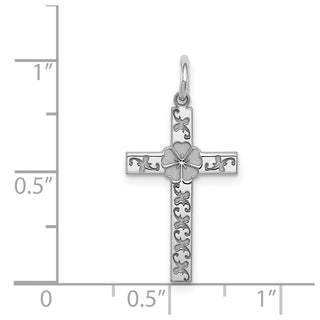 925 Sterling Silver Laser Designed Cross Pendant QXR189