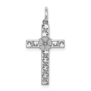 925 Sterling Silver Laser Designed Cross Pendant QXR189