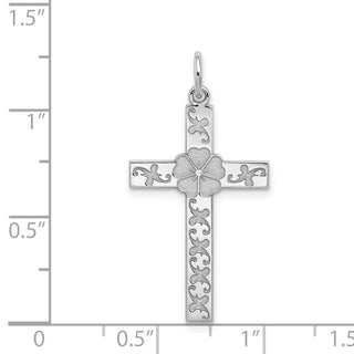 925 Sterling Silver Laser Designed Cross Pendant QXR190