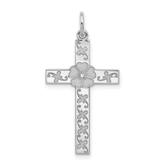 925 Sterling Silver Laser Designed Cross Pendant QXR190
