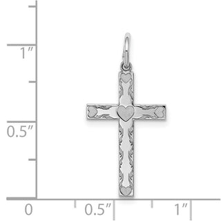 925 Sterling Silver Laser Designed Cross Pendant QXR193