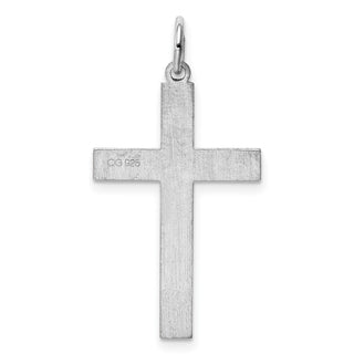 925 Sterling Silver Laser Designed Cross Pendant QXR194