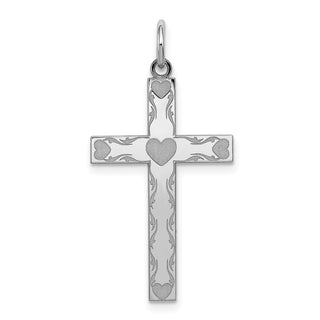 925 Sterling Silver Laser Designed Cross Pendant QXR194