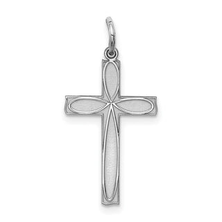 925 Sterling Silver Laser Designed Cross Pendant QXR203