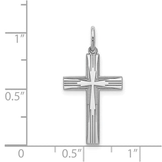 925 Sterling Silver Laser Designed Cross Pendant QXR211