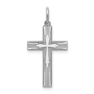 925 Sterling Silver Laser Designed Cross Pendant QXR211