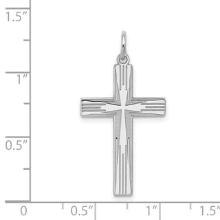 925 Sterling Silver Laser Designed Cross Pendant QXR212