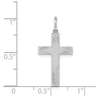 925 Sterling Silver Laser Designed Cross Pendant QXR213