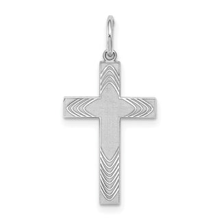 925 Sterling Silver Laser Designed Cross Pendant QXR213