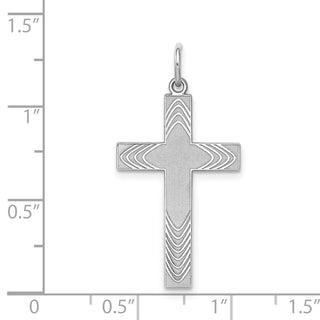 925 Sterling Silver Laser Designed Cross Pendant QXR214