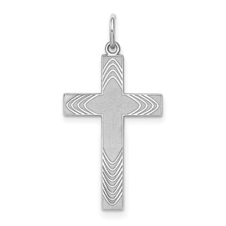925 Sterling Silver Laser Designed Cross Pendant QXR214