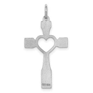 925 Sterling Silver Laser Designed Cross Pendant QXR245