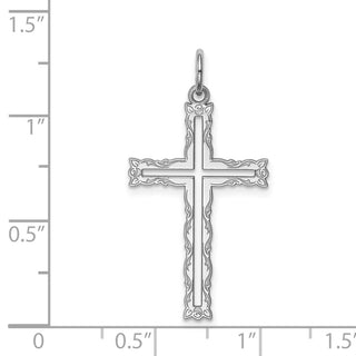 925 Sterling Silver Laser Designed Cross Pendant QXR250