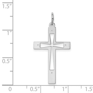 925 Sterling Silver Laser Designed Cross Pendant QXR251
